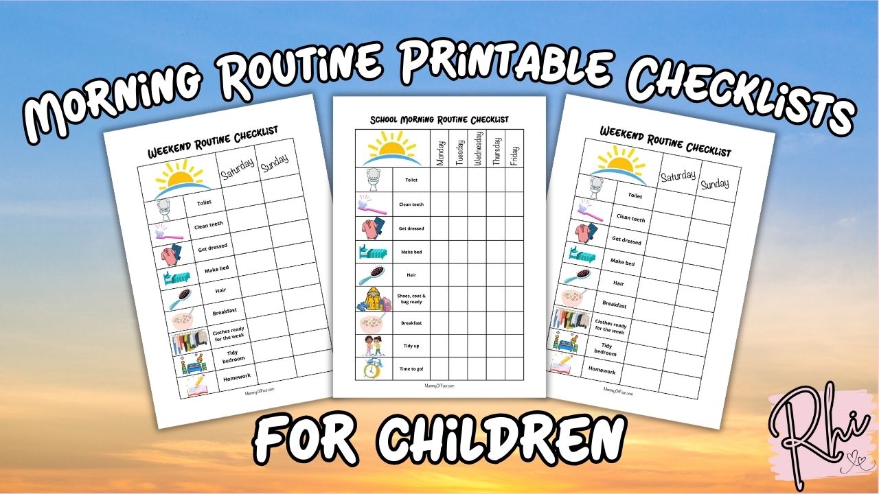 Morning Routine Check Lists For Kids - Rhi's Routine Resources - Printable Digital Download
