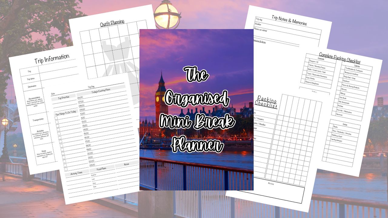 Organised Mini Break Planner - Digital Download Printable Edition