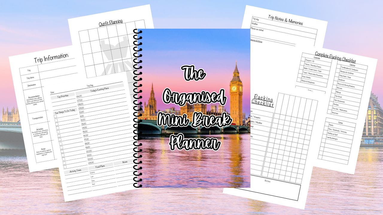 Organised Mini Break Planner - Spiral Bound Edition