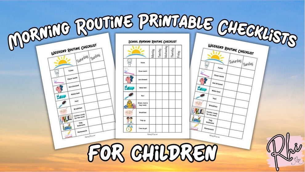 Morning Routine Check Lists For Kids - Rhi's Routine Resources - Print ...