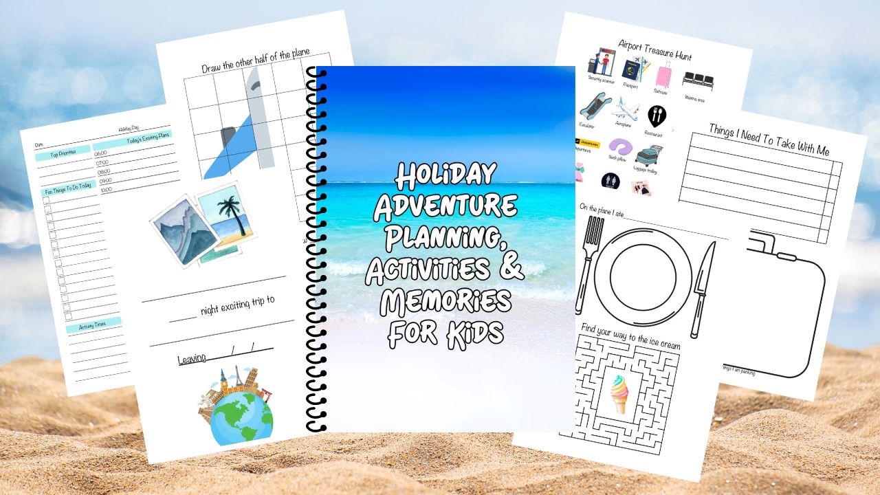 Holiday Adventure Planning, Activities & Memories For Kids  - A5 Spiral Bound Edition Ocean Cover