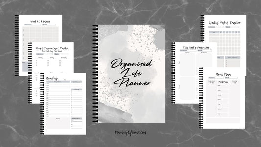 The Organised Life Planner - Page A Day Planner -  A5 Spiral Bound Grey Edition