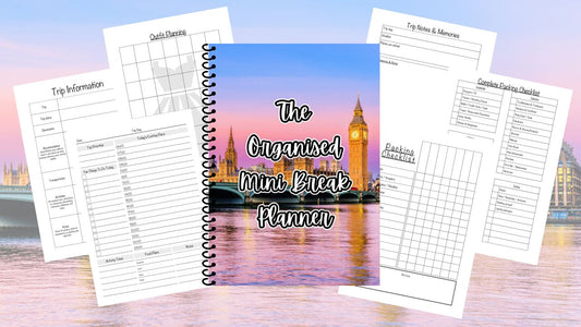 The Organised Mini Break Planner - Pink London Sky Spiral Bound Edition