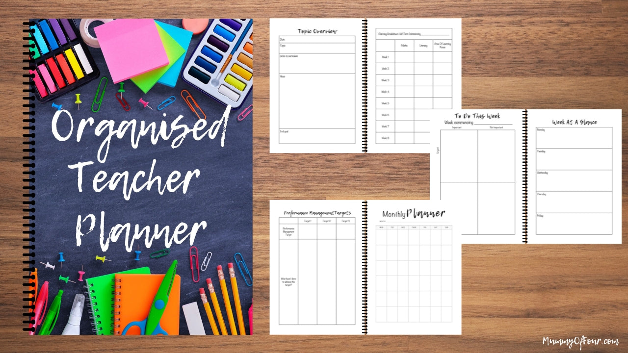 The Organised Teacher Planner - Bright Pins & Paints Spiral Bound Edition