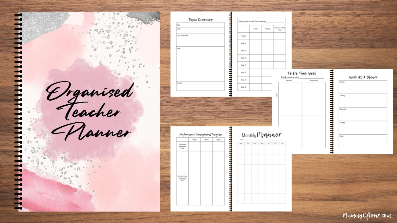 The Organised Teacher Planner - Original Pink Spiral Bound Edition