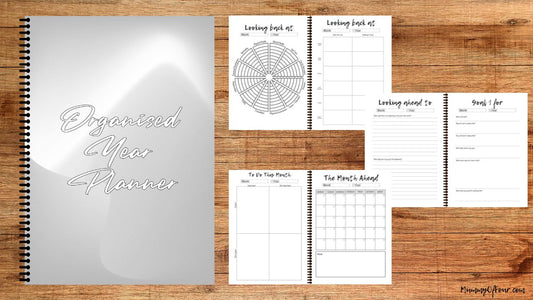 The Organised Year Planner - 12 Months Of Monthly Planning - Steel Grey A5 Spiral Bound Edition