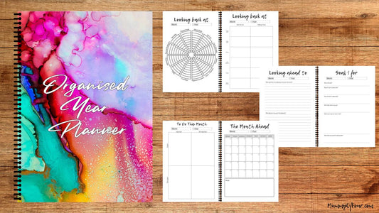 The Organised Year Planner - 12 Months Of Monthly Planning - Bright Watercolour A5 Spiral Bound Edition