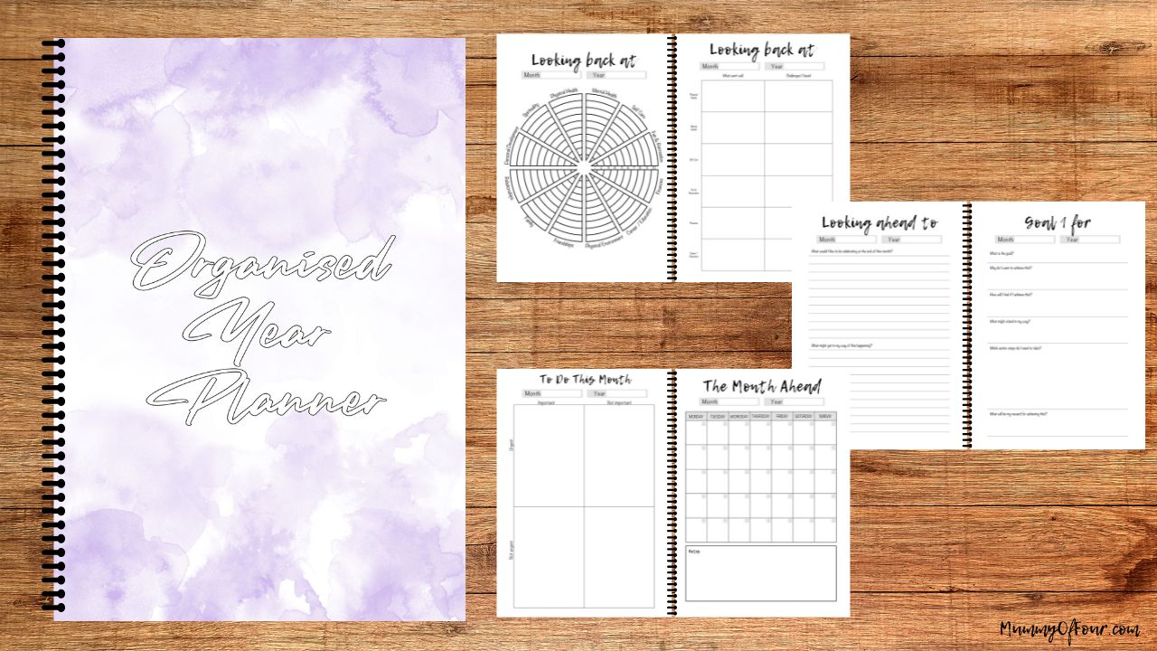 The Organised Year Planner - 12 Months Of Monthly Planning - Lilac Watercolour A5 Spiral Bound Edition