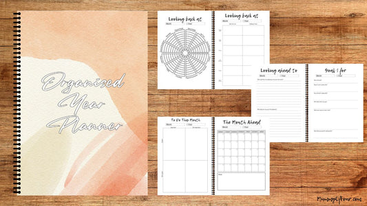 The Organised Year Planner - 12 Months Of Monthly Planning - Neutral Watercolour A5 Spiral Bound Edition