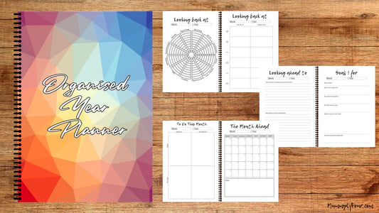 The Organised Year Planner - 12 Months Of Monthly Planning - Rainbow Shapes A5 Spiral Bound Edition